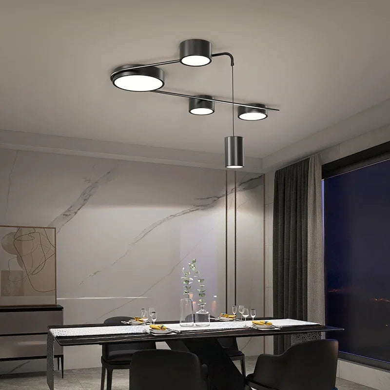 Modern Minimalist LED Ceiling Light Iron Nordic Creative Restaurant Pendant Light Room Bedroom Black Style Lamps for Living Room