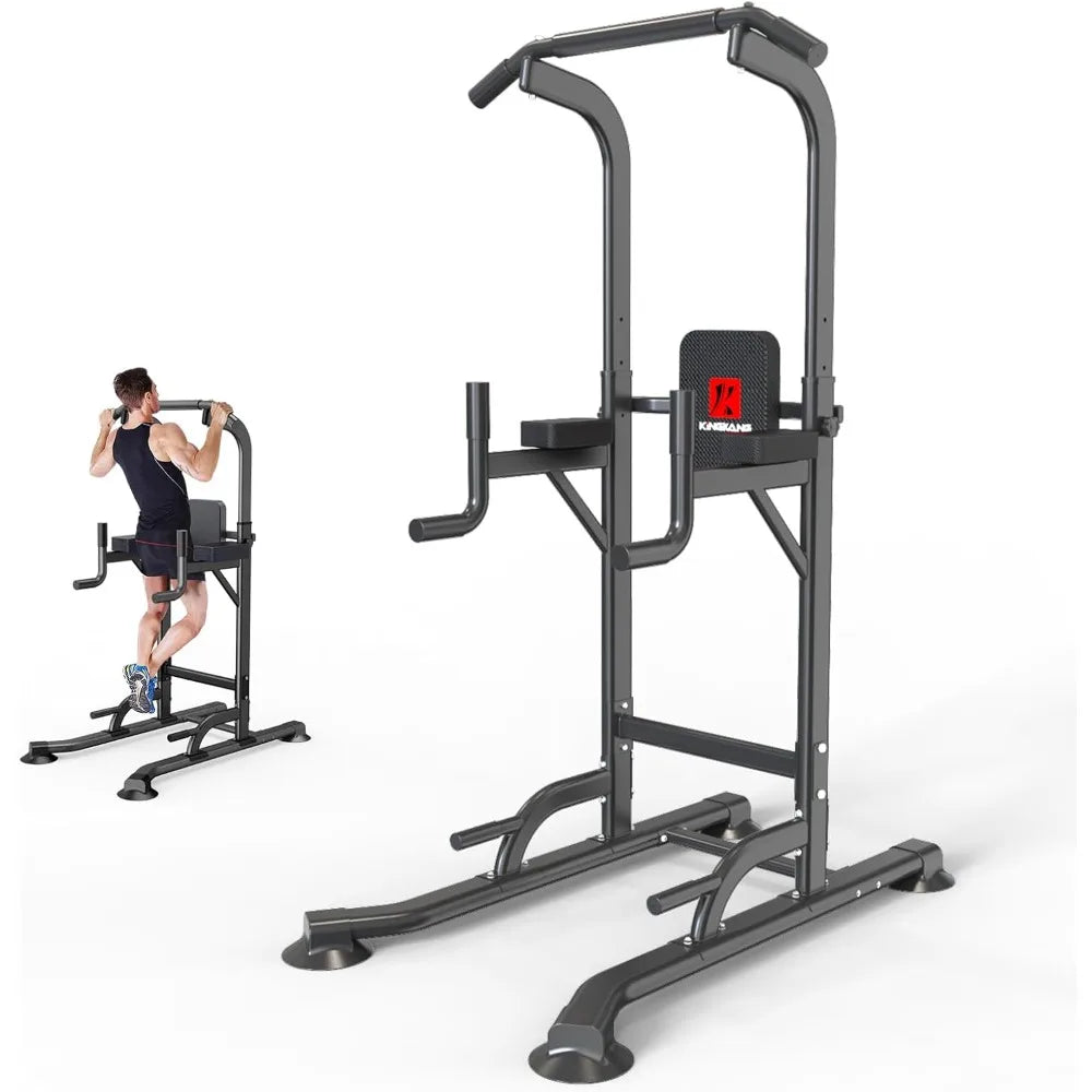 Power Tower Adjustable Height Pull Up & Dip Station Multi-Function Home Strength Training Fitness Workout Station for Home Gym
