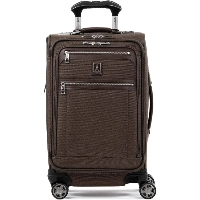 home.Platinum Elite Softside Expandable Carry on Luggage, 8 Wheel Spinner Suitcase, USB Port, Suiter, Men and Women, R