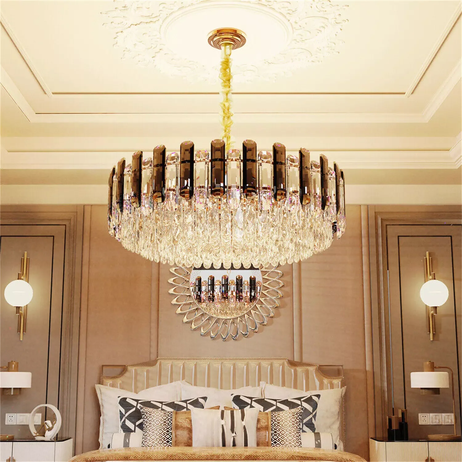 Luxury Crystal Chandelier Light Super Bright Pendant Ceiling Light for Home Hotel Funiture