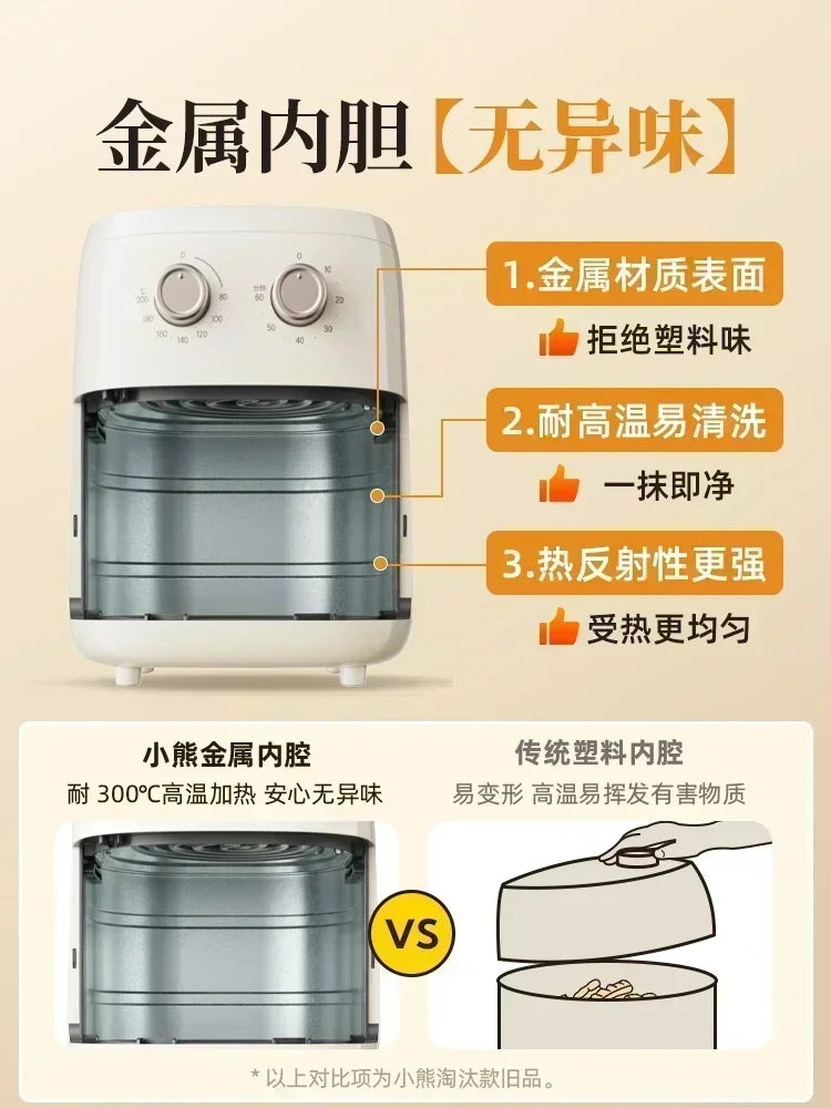 Visual Large Capacity Air Fry Pot, Home Flip Free New  Air Fryer Electric French Fryer Electromechanical Oven.