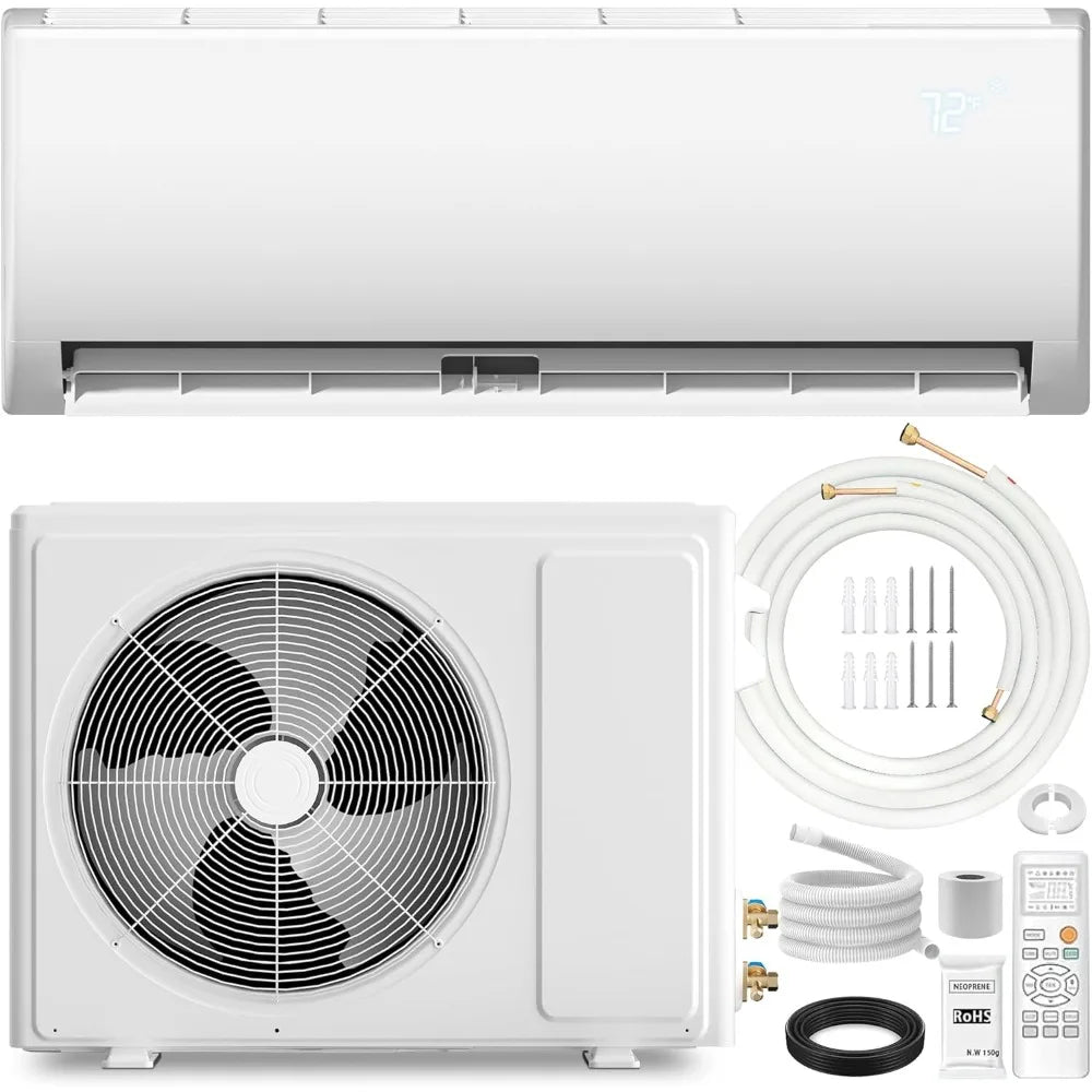 Mini Split Air Conditioner ＆ Heat Pump -  Wall Mount Ductless Inverter AC/Heating System 19 SEER2,Ultra Quiet