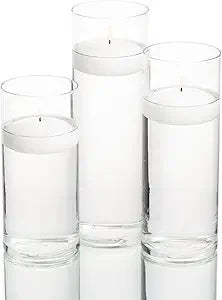 Eastland Cylinder Vases and White Richland Floating Candles