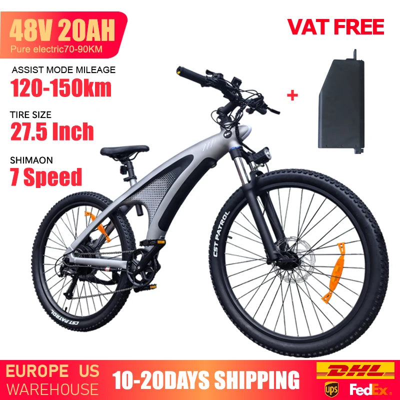 HUANCI Q5 Mountain e bike 2000W electric bike ebike 48V20AH electric bicycle 27.5inch off-road tire Hydraulic brakes Ebike adul