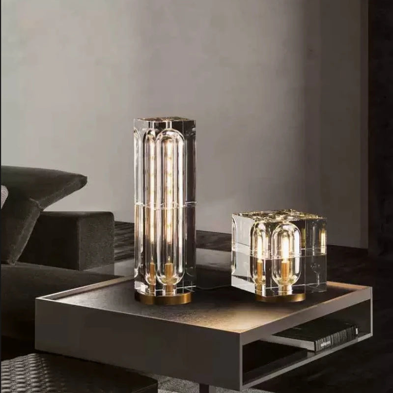 Nordic Luxury Crystal Desk Lights Modern Living Dining Room Art Lighting Bedroom Bedside Reading Copper Table Fixtures