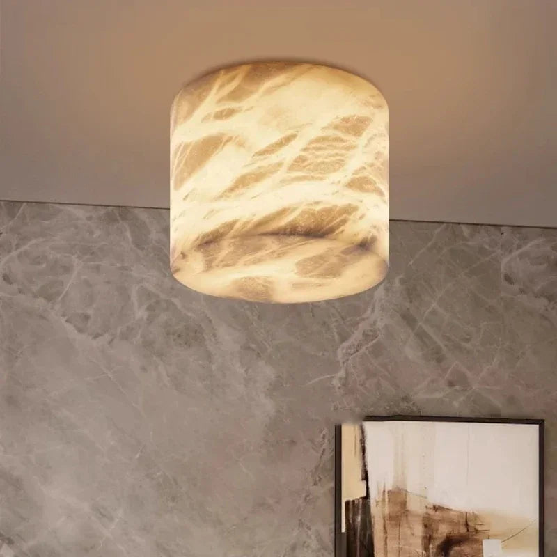 2025 Modern Home Decoration Small Marble Ceiling Lamp Led 2024 New Design Spanish Marble Lustres for Bedroom Hallway