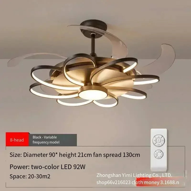 Nordic Bedroom Decor Led Lights for Room Ceiling Fan Light Lamp Restaurant Dining Room Ceiling Fans with Lights Remote Control
