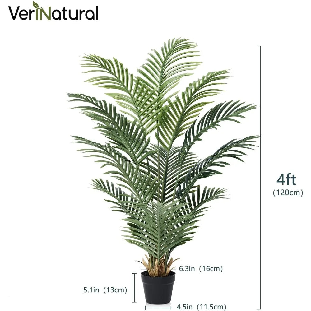 4FT Artificial Palm Tree UV Resistant Fake Plant Large Potted Tropical Indoor Outdoor Decor 2 Pack