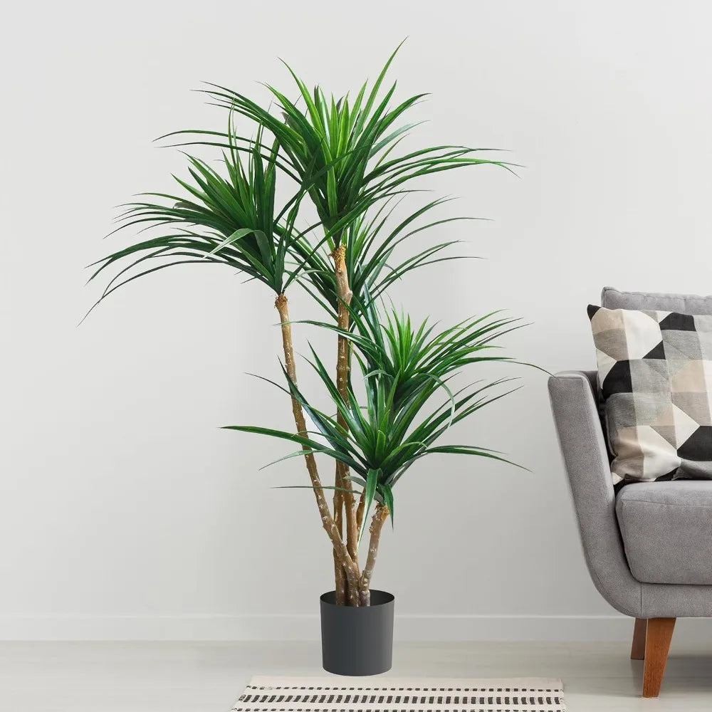 51-Inch Artificial Yucca Plant with Rubber Leaves for Living Room, Bedroom & Office Decor