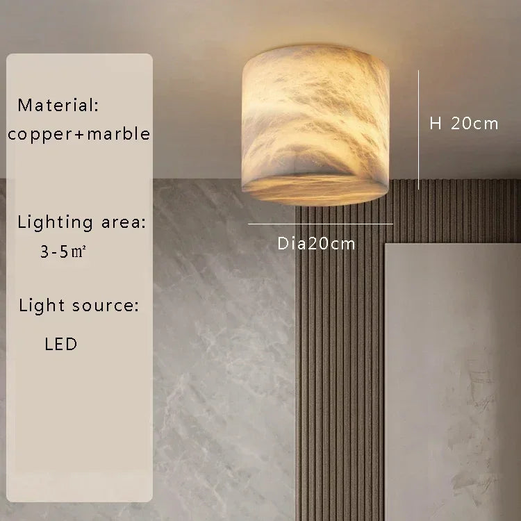 2025 Modern Home Decoration Small Marble Ceiling Lamp Led 2024 New Design Spanish Marble Lustres for Bedroom Hallway
