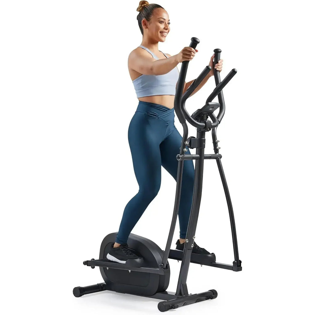 YC-Health & Fitness Smart Upright Elliptical w/Pulse Sensor Built-in, Indoor Full-Body Cross-Training & Cardio Exercise Machine
