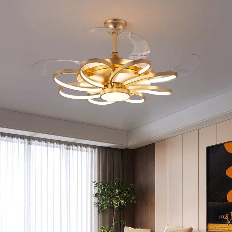Nordic Bedroom Decor Led Lights for Room Ceiling Fan Light Lamp Restaurant Dining Room Ceiling Fans with Lights Remote Control