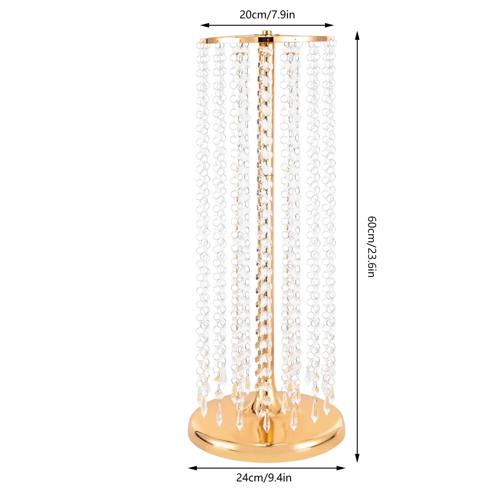 10 件 23.6 英寸 Tall Wedding Centerpieces Flower Vases, Metal Flowers Stand, Acrylic Crystal Stand, Column Vases Centerpieces for t