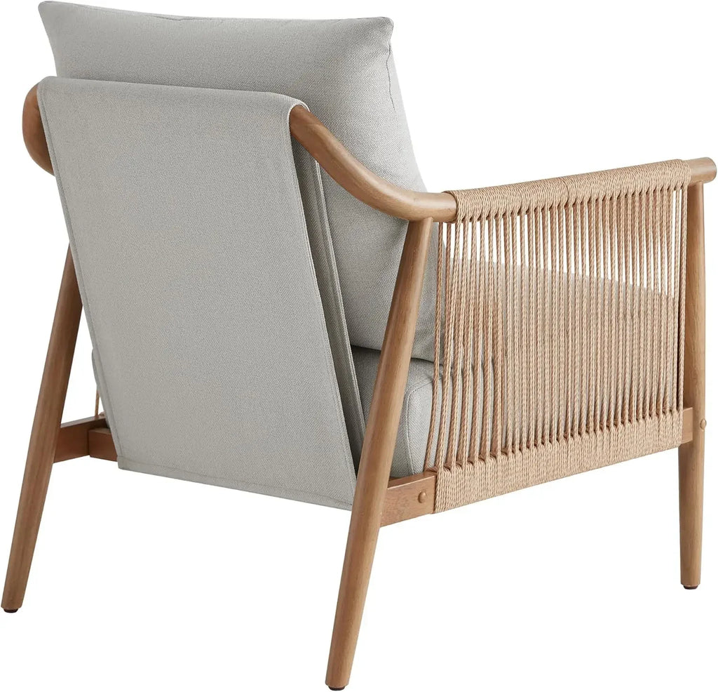 Braid Armchair Set of 2, Modern Accent Chair for Living Room, Light Grey