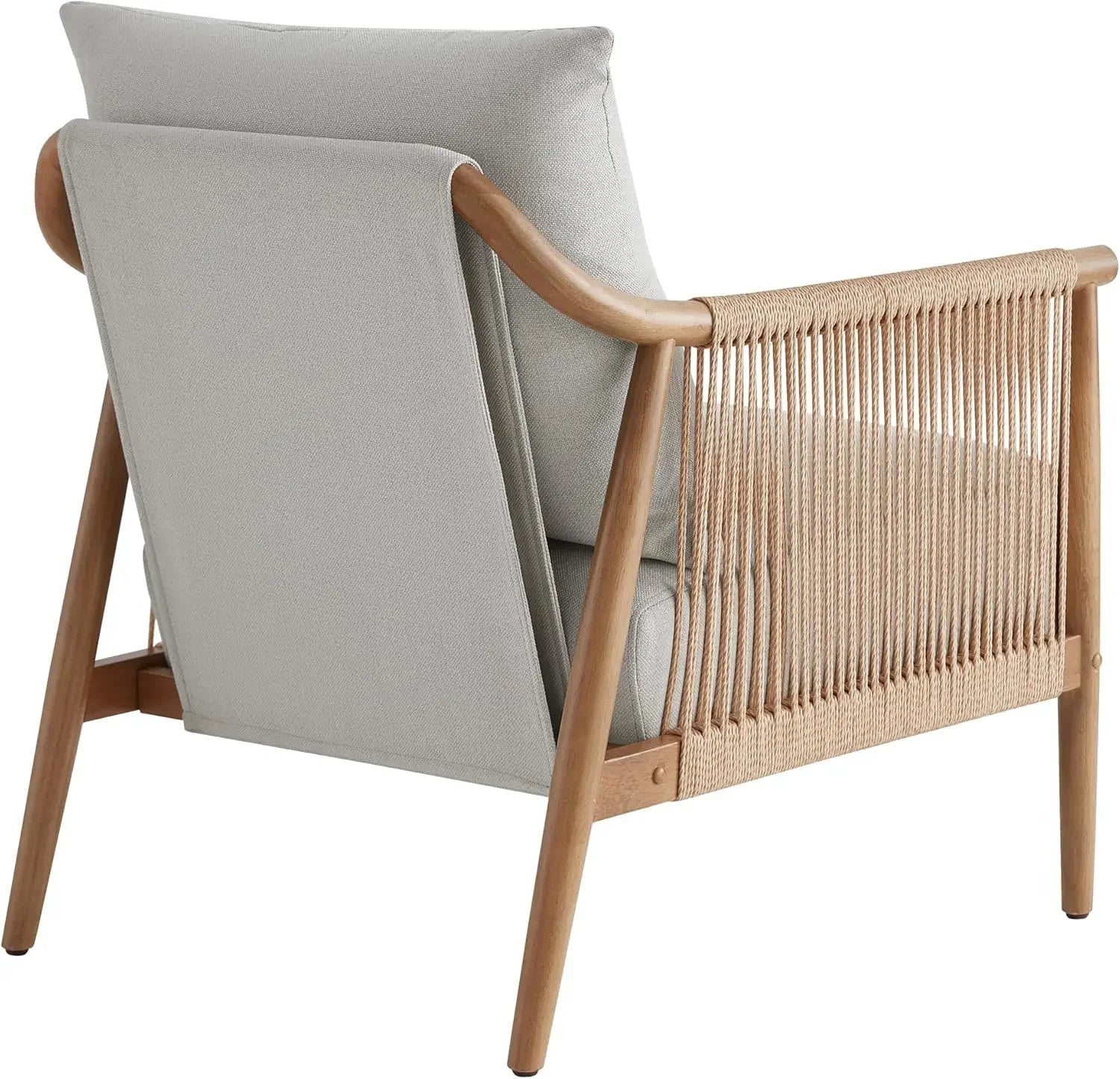 Braid Armchair Set of 2, Modern Accent Chair for Living Room, Light Grey