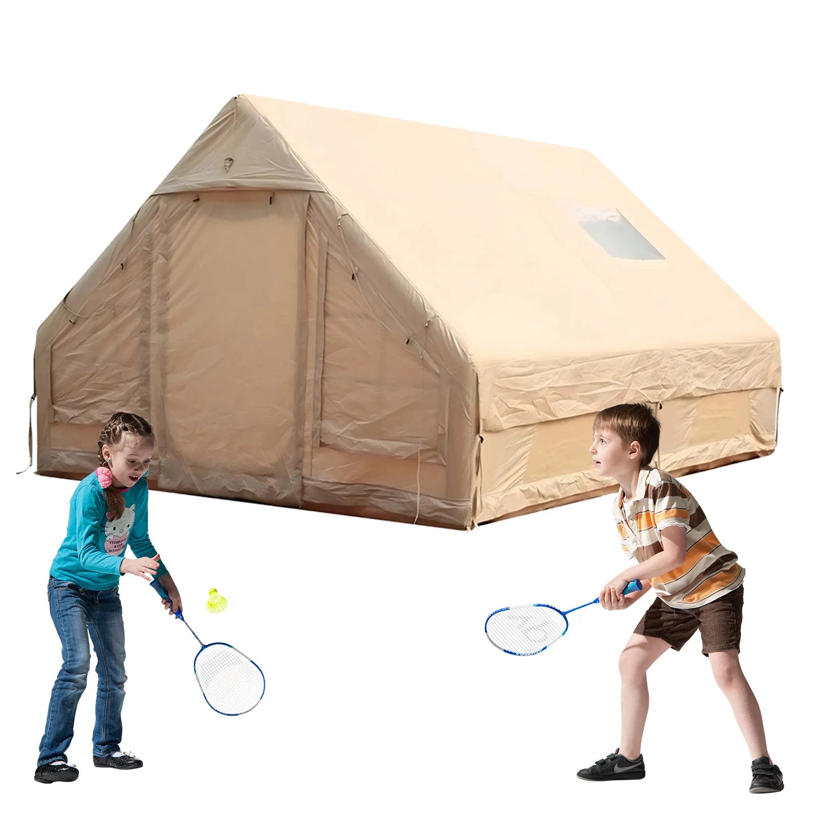 Inflatable Tent with Skylight Blow Up Tent Easy Setup Air Glamping Tents with Pump for Camping