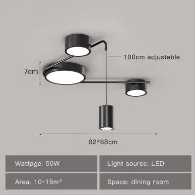 Modern Minimalist LED Ceiling Light Iron Nordic Creative Restaurant Pendant Light Room Bedroom Black Style Lamps for Living Room