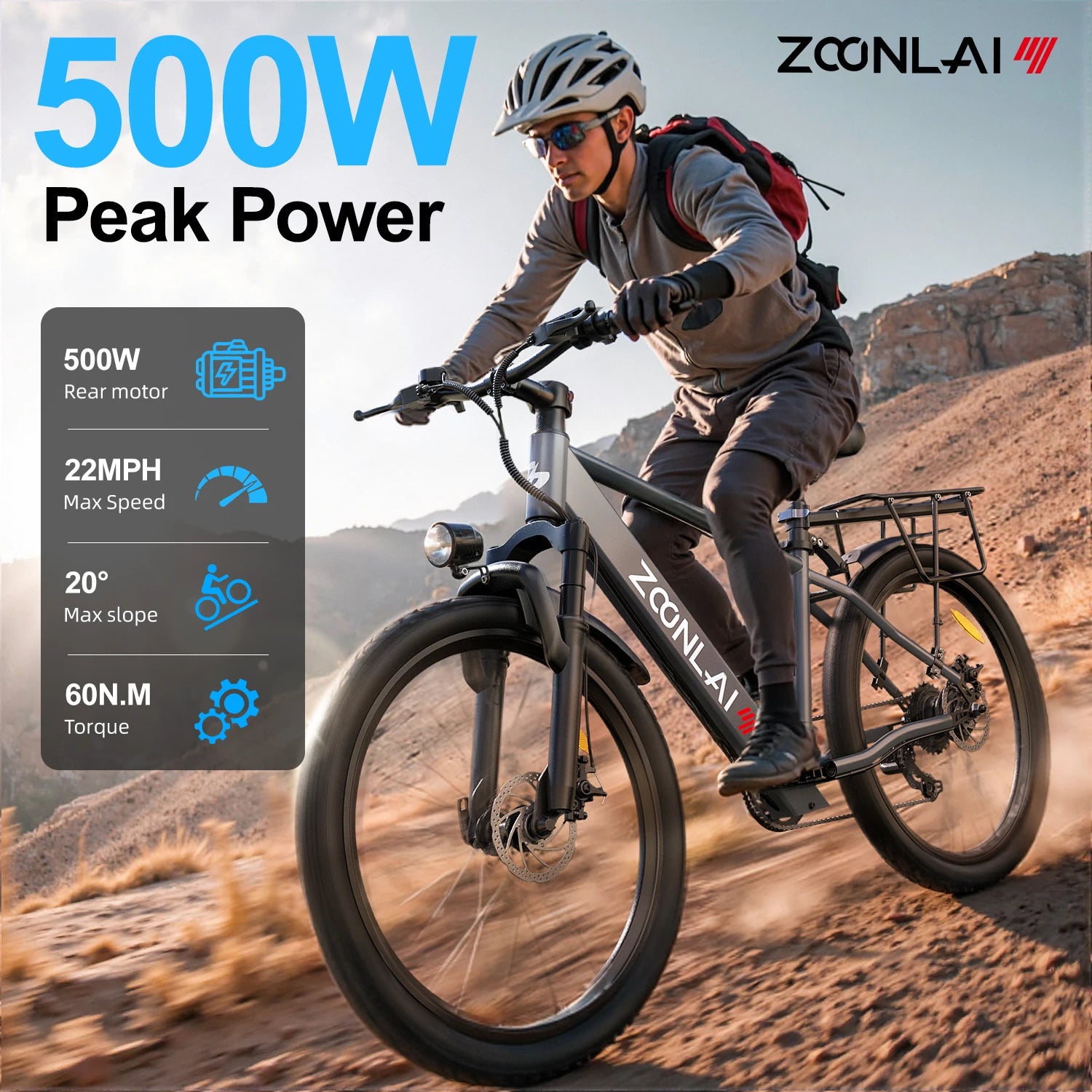 Local Warehouse L24 Adult Ebike Peak 500W  Battery Commuter Electric Bicycle 24*1.95’’ Tire Front Suspension E-bike