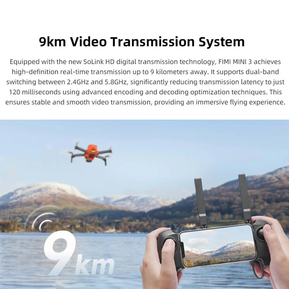 FIMI MINI3 GPS Drone With Camera 3-Axis Gimbal Professional RC Duaddcopter FPV 9KM Remote Flight 4K 60FPS 249g Mini Drone C0