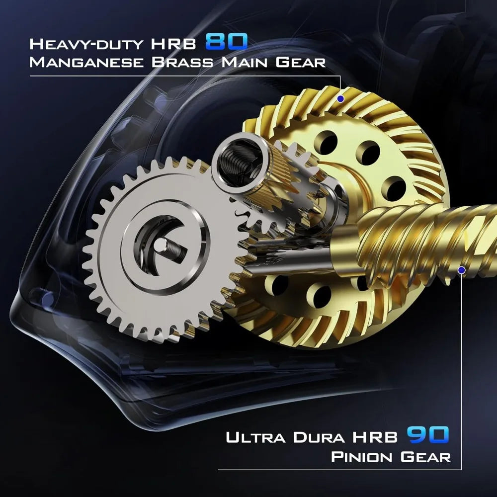 Fishing reel, up to 55 pounds maximum resistance, IPX6 waterproof and corrosion resistant bearing system