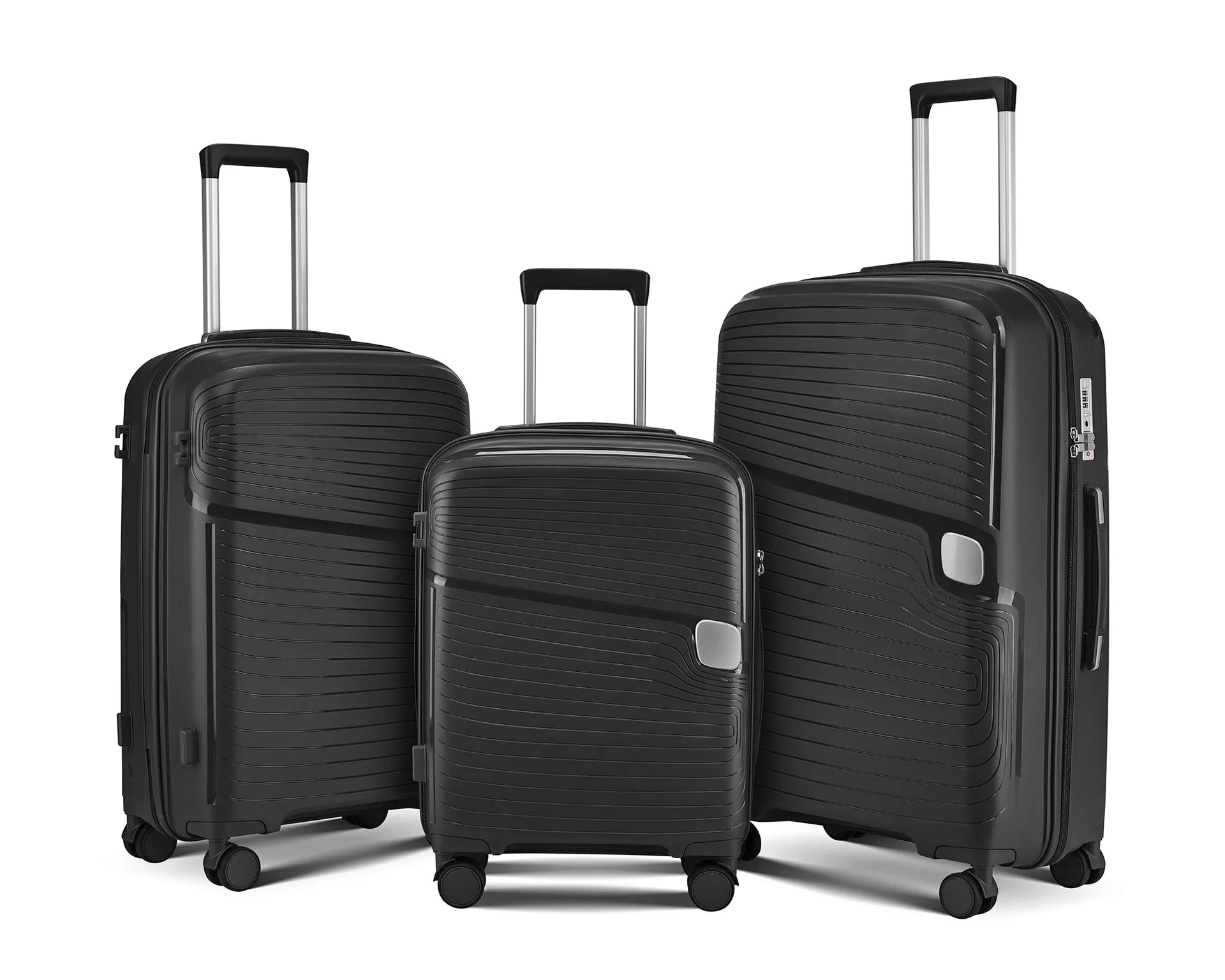 3 Set Large Capacity Students Trolley Case Zipper Thickening Rolling Luggage Case Combination Lock Luggage Travel Bag