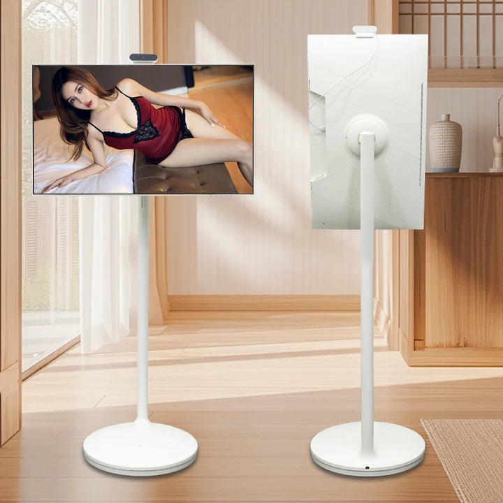 High Quality Smart TV 32 Inch Smart Mobile TV Stand HD Video Vertical Display Player Android 12 1920*1080 Large Size Portable TV