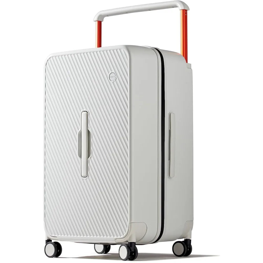 26 Inch Large Checked Luggage Suitcase with Spinner Wheels, Wide Handle, and Hard Shell for Travel