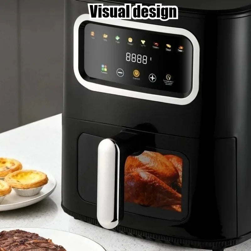 Convenient High-power Air Fryer Large Capacity Screen Touch Control Visual Air Fryers Multi Functional Household Appliances