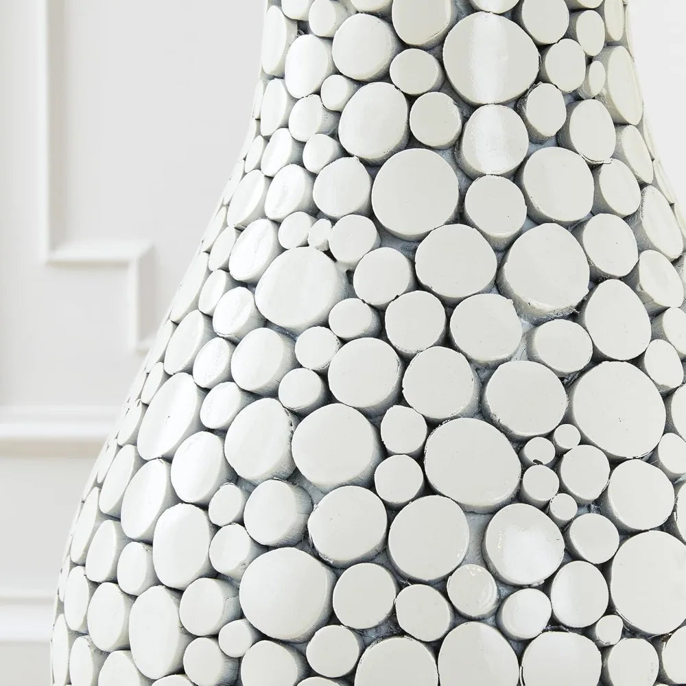 Z GALLERIE 45 Inch Tall Vase on Floor, White Wood Vase for Home Decor, Oslo Vases for Decor Living Room, Bedroom, Office, White