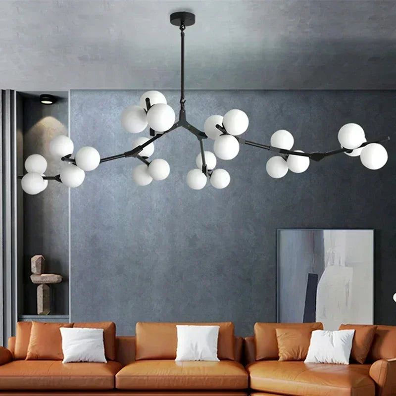 Post Modern Glass Balls LED Pendant Lights Branches Style Chandeliers Ceiling Lamp Living Dining Bedroom Lighting Fixtures