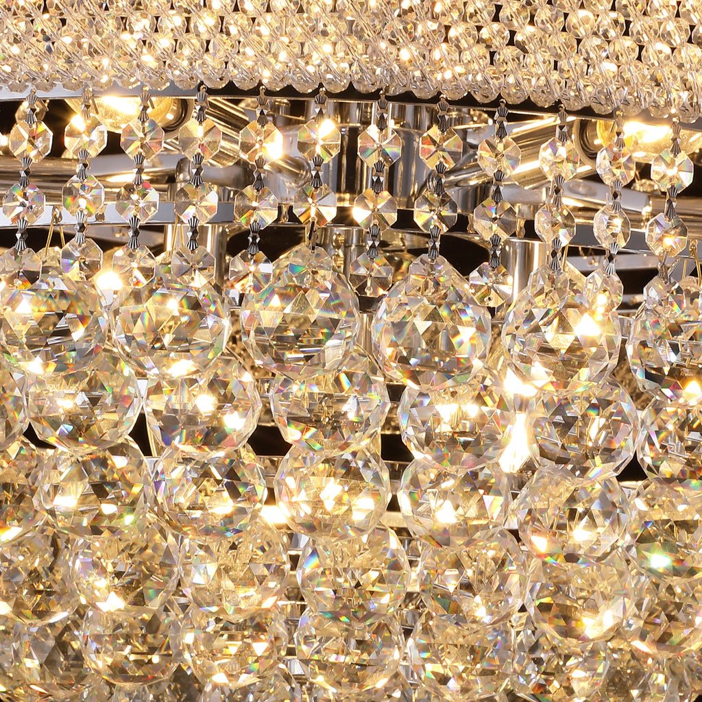 Modern Interior Luxury K9 Bedroom Crystal Chandelier Ceiling Light French Empire Crystal Chandelier Chrome 12 Lights