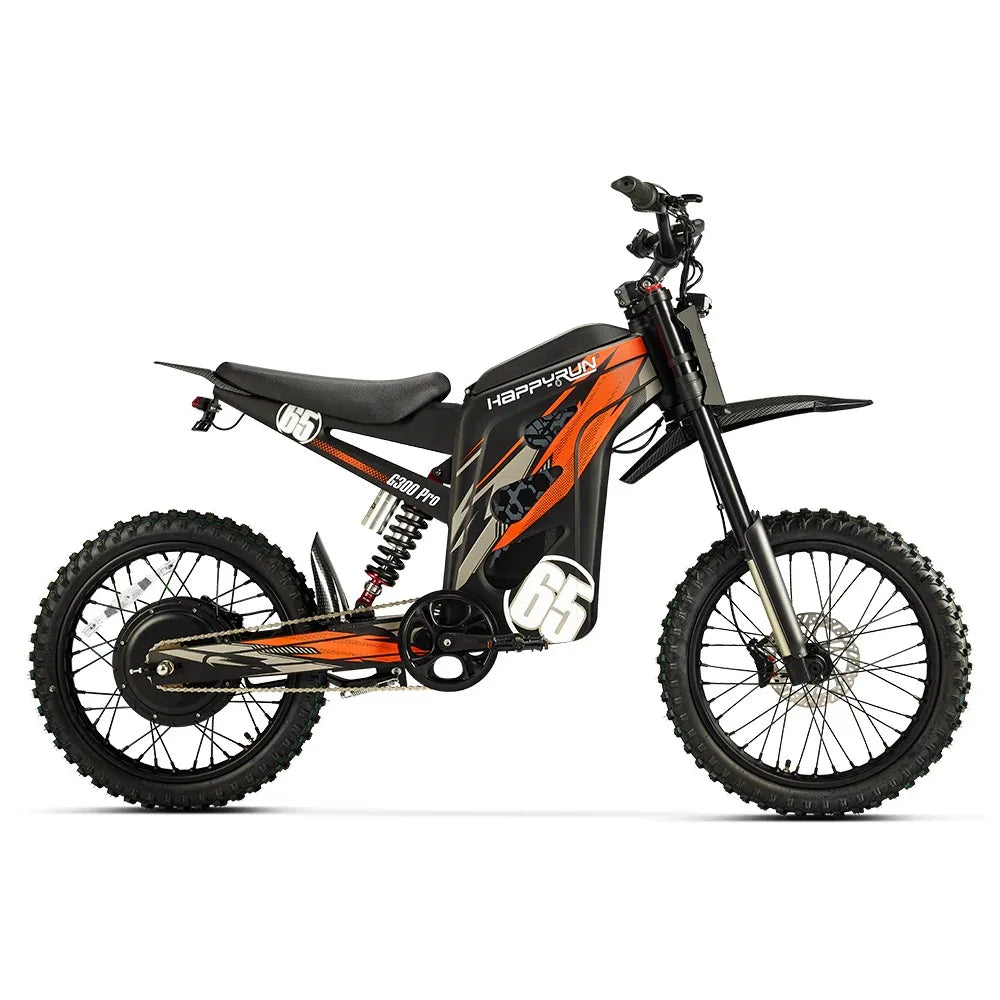 HAPPYRUN Tank Orange G300 Pro Electric Dirt Bike 3000W Motor 72V 30Ah Battery