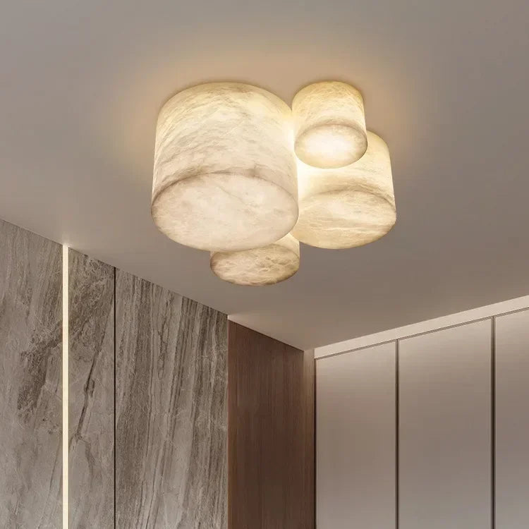 2025 Modern Home Decoration Small Marble Ceiling Lamp Led 2024 New Design Spanish Marble Lustres for Bedroom Hallway