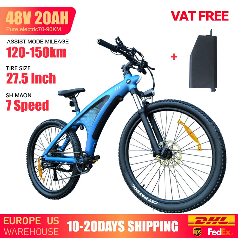 HUANCI Q5 Mountain e bike 2000W electric bike ebike 48V20AH electric bicycle 27.5inch off-road tire Hydraulic brakes Ebike adul