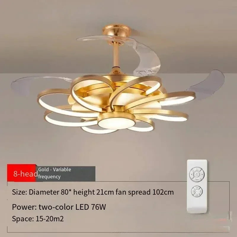 Nordic Bedroom Decor Led Lights for Room Ceiling Fan Light Lamp Restaurant Dining Room Ceiling Fans with Lights Remote Control