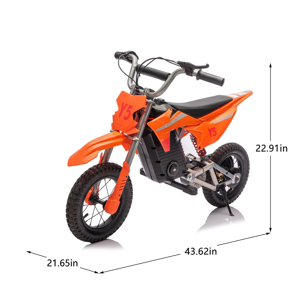 24V 250W Ride On Toy Off-Road Electric Motorcycle, 9.32 MPH Max Speed, 180 lbs Weight Capacity, Fast Charging, Rear Suspension