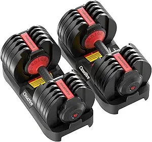 Adjustable Dumbbells Set - 52.5 lbs/25 lbs, 15/9 Weights, Quick-Change Dumbbell Set for Home Gym Use by Men and Women