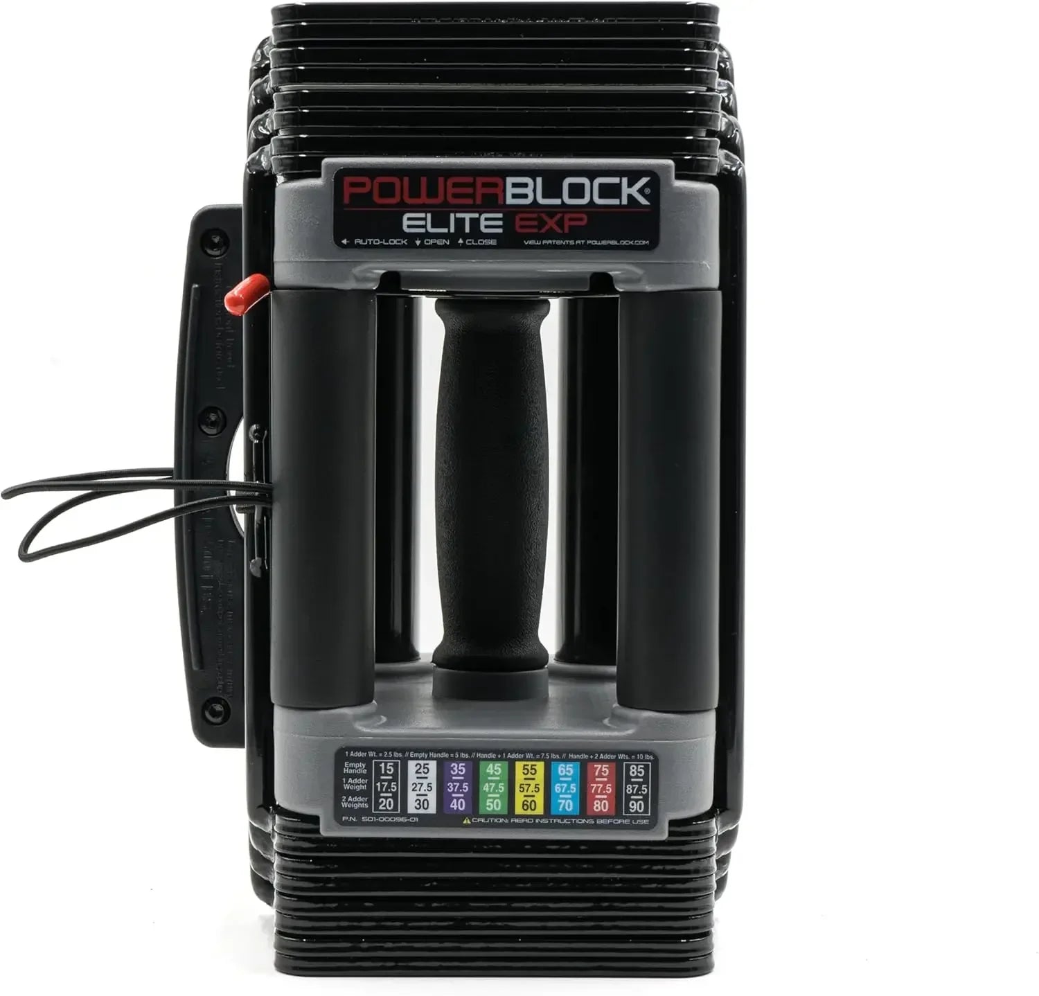 Elite EXP Adjustable Dumbbells, Sold in Pairs, Stage 1, 5-50 lb. Dumbbells, Durable Steel Build,