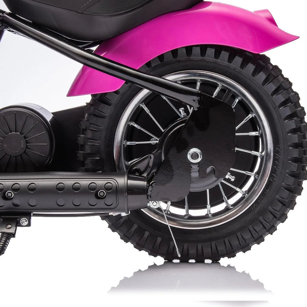 24V Electric Dirt Bike, 250W Electric Motorcycle w/LED Light, Leather Seat- Two Speed Max Up to 14MPH & 60 Minutes Motorbike