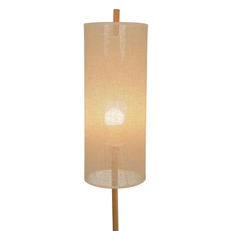 Modern Height Floor Lamp for Living Room, Bedroom & Study Area Lighting - Oak Finish, 110-120V Standing Light for Home Decor