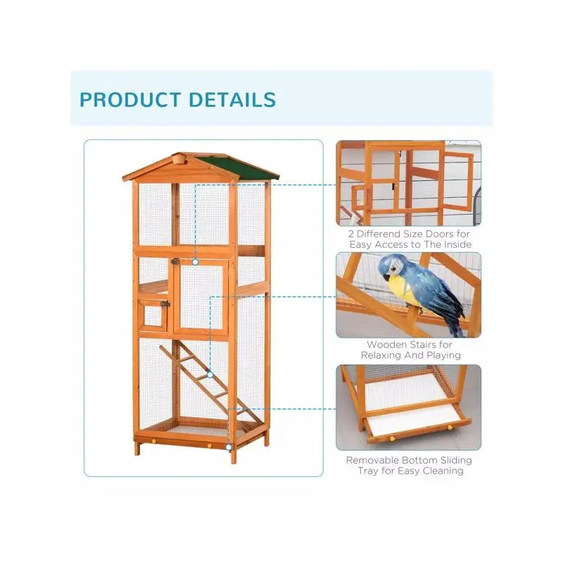 Bird Cage with Stand for Parrots, Finches, and Canaries - Spacious Aviary for Pet Birds, Easy to Clean, Durable Design, Ideal