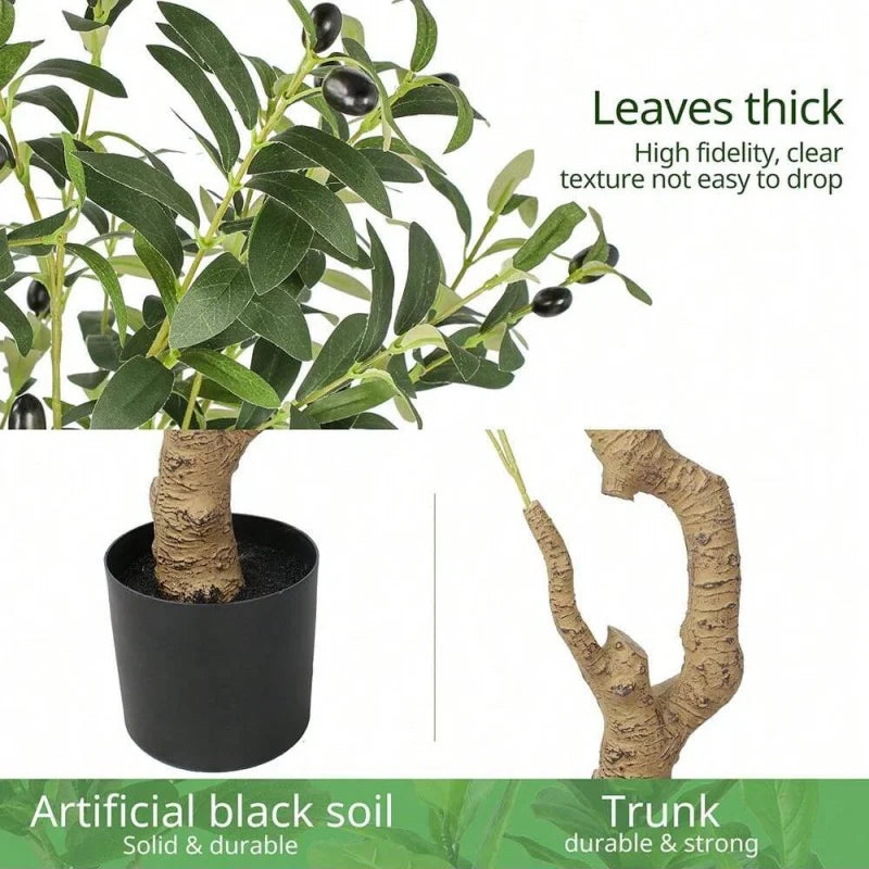 7ft Artificial Olive Plant With Plastic Pot Indoor Outdoor Artificial tree decoration living room Gift Shipping from the USA