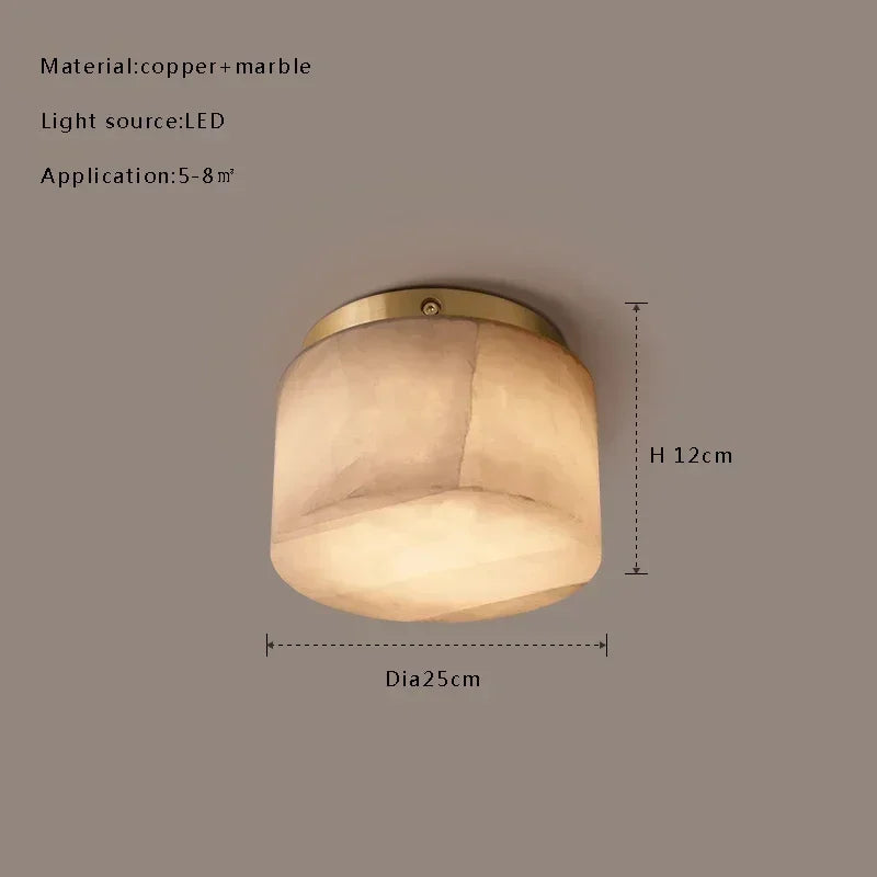 Luxury Modern Natural Marble Ceiling Lamp Led Home Decor Bedroom Ceiling Light Marble Living Room Hallway Light