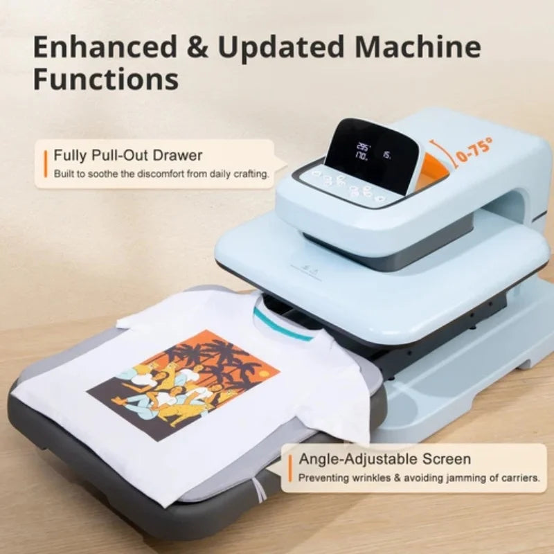 HTVRONT Auto Heat Press 2 - Heat Press Machine Adjustable Pressure 15x15 for HTV, Sublimation, Heat Press Projects
