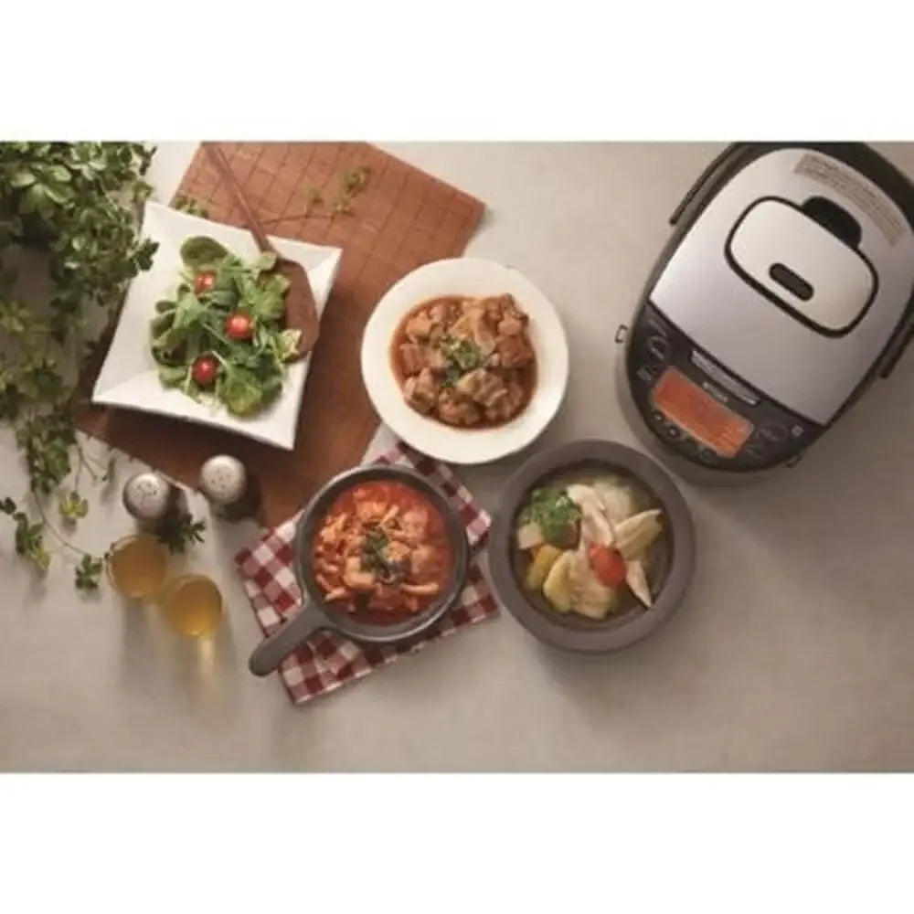 Multi-Functional Induction Heating IH Rice Cooker 12 Cooking Settings Ceramic Coating Black Silver