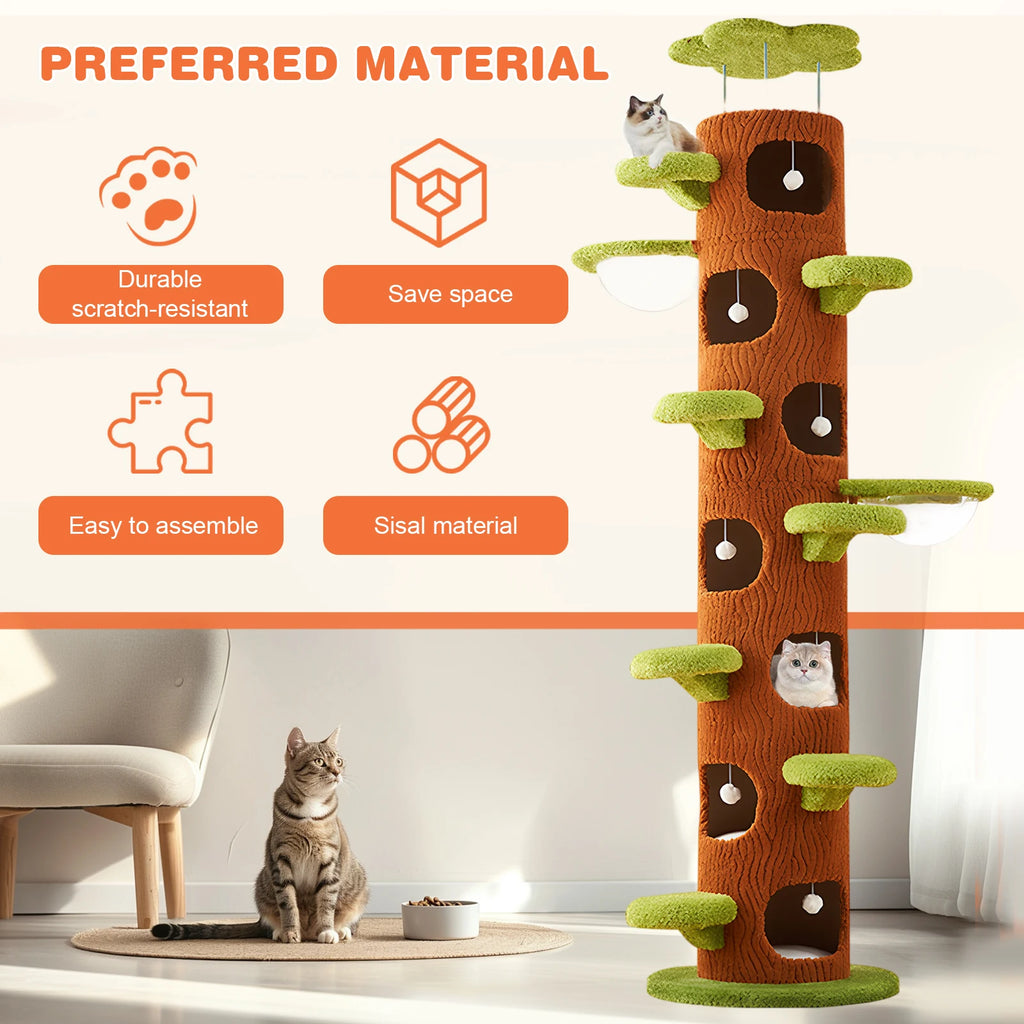 Forest Large Cat Tree with Scratching Post Tall Cat Tree Tower Super Large Cat Tree Tower for Maine Coon Cats