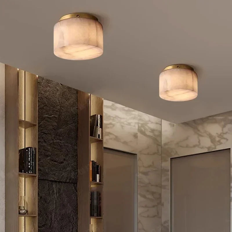 Luxury Modern Natural Marble Ceiling Lamp Led Home Decor Bedroom Ceiling Light Marble Living Room Hallway Light