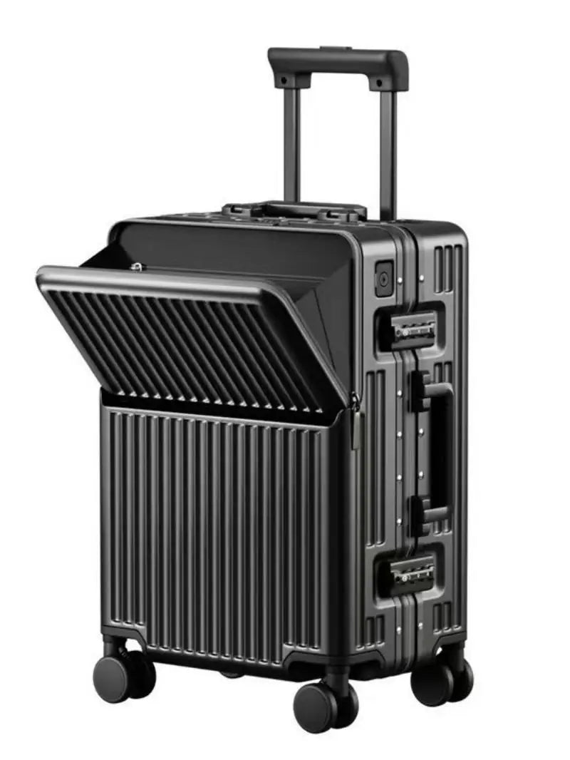 Front opening aluminum frame large capacity anti drop luggage compartment 20 inch universal wheel pull rod box 24 inch men's and