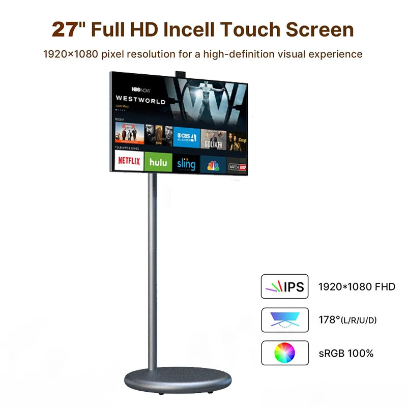 Trend 2024 128Gb Movable Smart Televisions 27 Inch Android Tv Full Hd Interactive Smart TV Portable Tv For Home Use