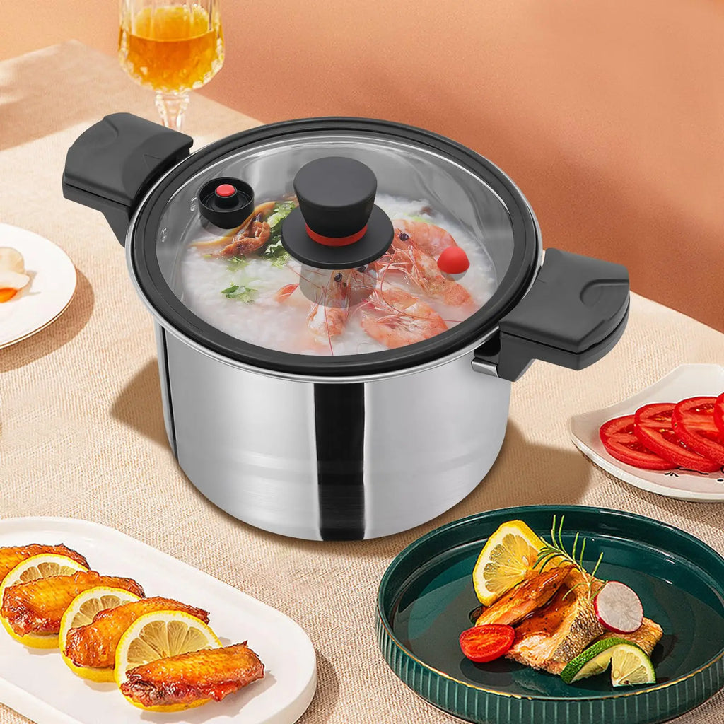 7L/7.4Qt Multifunctional Pressure Cooker, Stainless Steel 60Kpa Pressure Pot, Suitable for Gas Cookers, Induction Cookers, and E